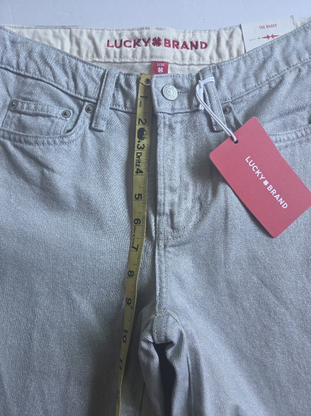 Lucky Brand Metallic Shimmer The Baggy Jeans - Picture 5 of 10
